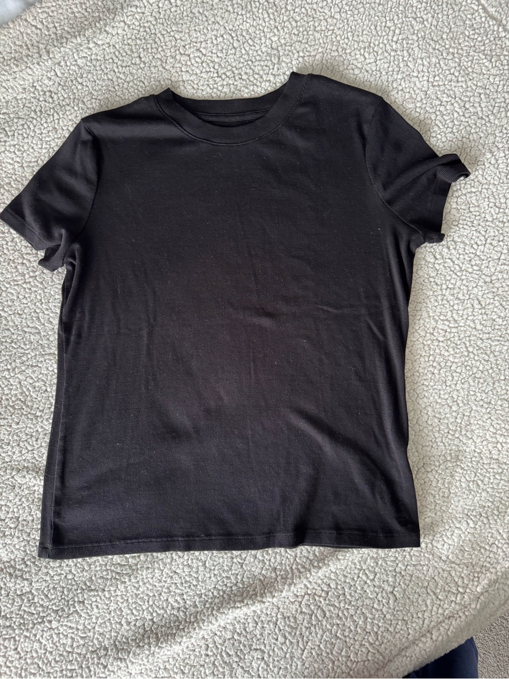 Banana Republic Black Ribbed Crewneck Tee